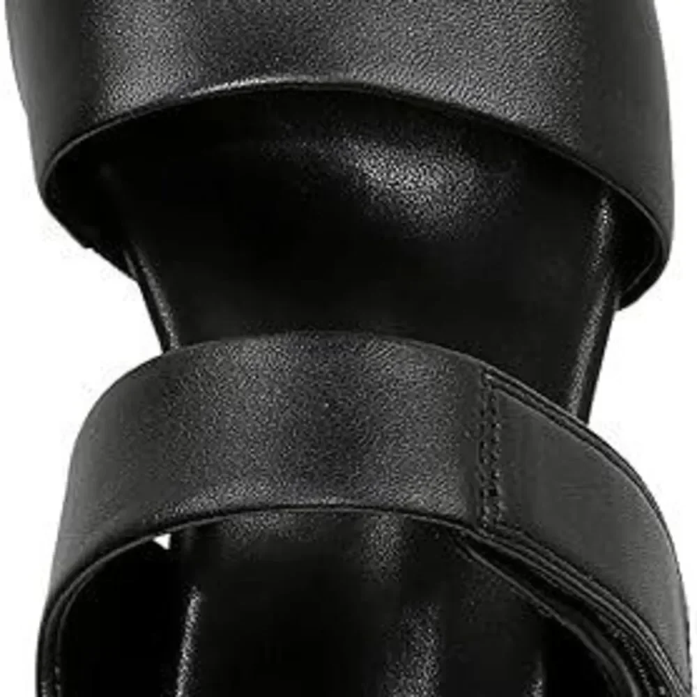 Naturalizer Womens Imani Wedge Sandal Black Leather 11 M